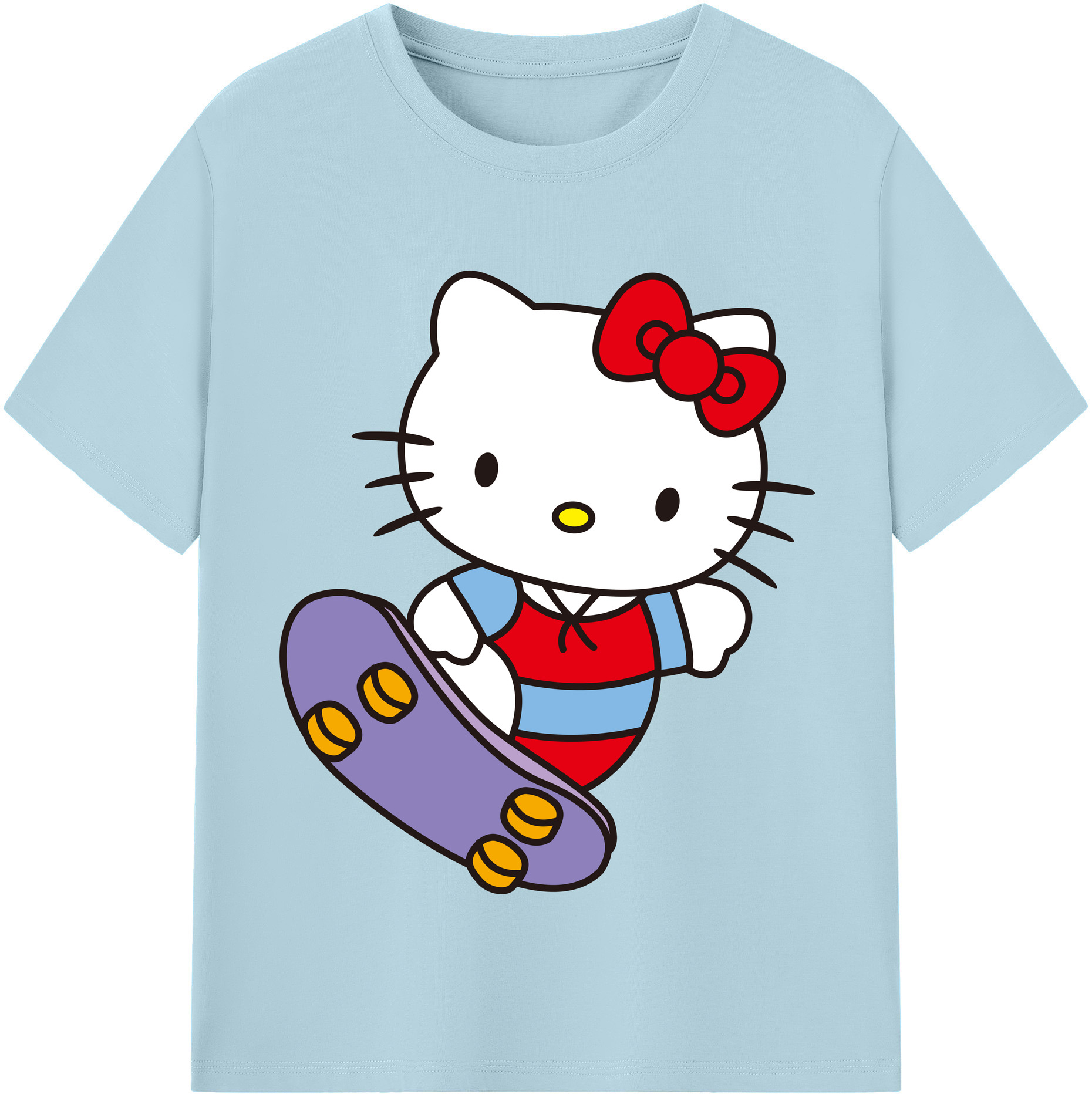 （画像用） Hello Kitty ハローキティ 綿100％半袖Tシャツ（フロントプリント）